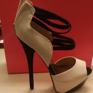 Python snake skinned platform heels